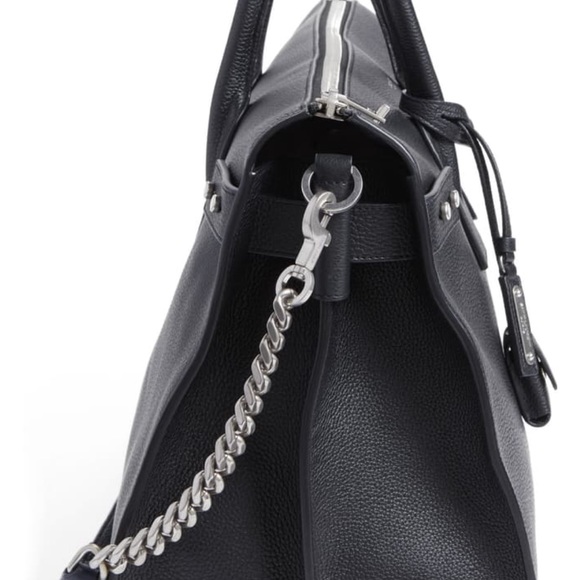 SAINT LAURENT Large Zipped Supple Sac de Jour Duffel Bag w/ chain strap - Picture 9 of 10